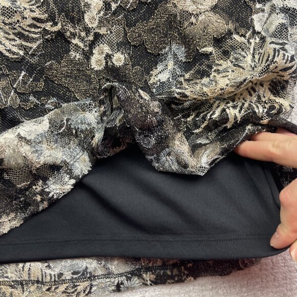 Y2K Marie Claire Sheer Floral Mesh XL Top Off-Shoulder Goth Emo Fairy Romantic - Picture 11 of 12